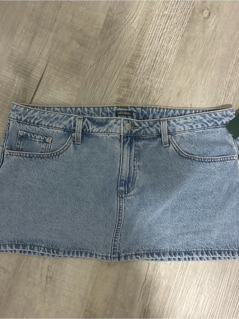 wild fable light blue denim mini skirt